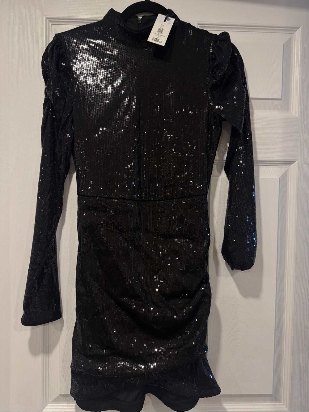 Dynamite Black Long Sleeve Sequin Mini Dress